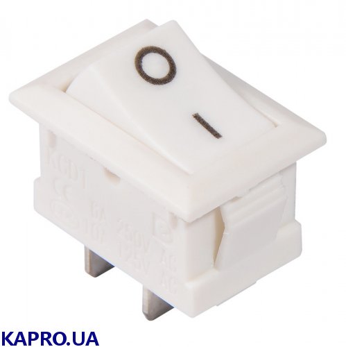 Переключатель клавишный KCD1-101 White/White белый АСКО-УКРЕМ A0140040052