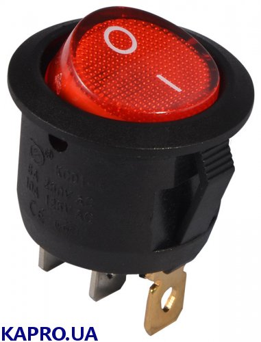 Переключатель клавишный KCD1-5-101N R/B круглый с подсветкой красный АСКО-УКРЕМ A0140040071