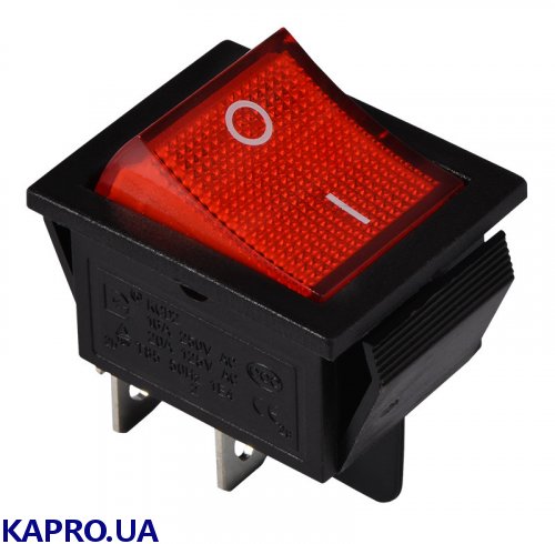Переключатель клавишный KCD2-201N R/B с подсветкой красный АСКО-УКРЕМ A0140040101