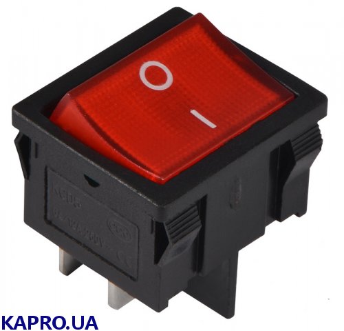 Переключатель клавишный KCD1-6-201N R/B с подсветкой красный АСКО-УКРЕМ A0140040082