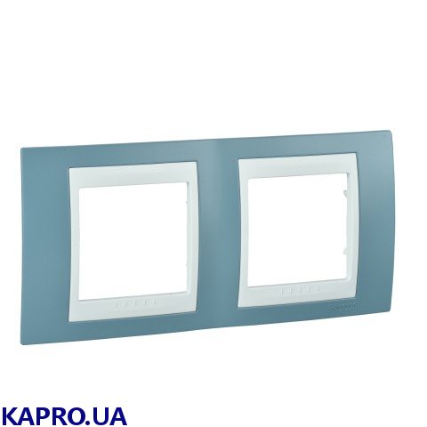 Рамка 2 Х синій/білий Schneider Unica Plus MGU6.004.873