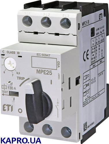 Автомат захисту електродвигуна 3-п MPE25-10 ETI 004648010
