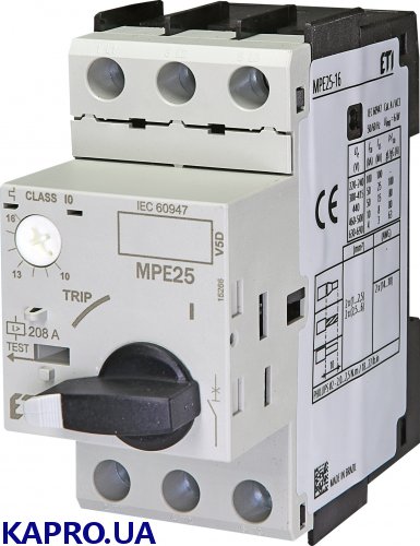 Автомат захисту електродвигуна 3-п MPE25-16 ETI 004648011