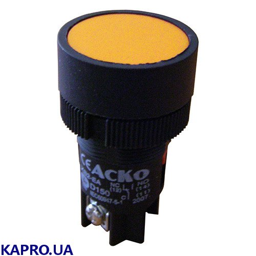 Кнопка управления без фиксации XB2-EA155 желтая АСКО-УКРЕМ A0140010042