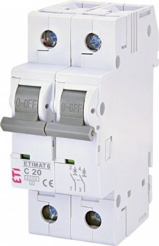 Выключатель автоматический 2-п C20А Etimat 6 AC ETI 2143517