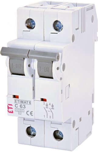 Выключатель автоматический 2-п C63А Etimat 6 AC ETI 2143522