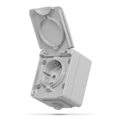 Розетка с крышкой BINERA IP65 VIDEX VF-BNW21G-G