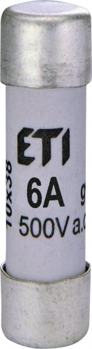 Запобіжник циліндричний CH10x38 gG 6A/500V ETI 2620005