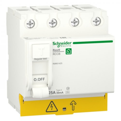 Диференційне реле RESI9 (УЗО) 4П 25А 30мА A 400В Schneider R9R61425