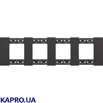 Декоративна рамка 4 поста (2+2+2+2 модуля), чорна LIVING NOW KA4802M4KG