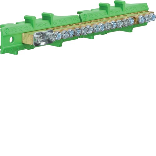 Клема нейтральна з тримачем 1х25+8x16+8x10мм² Hager KM17E
