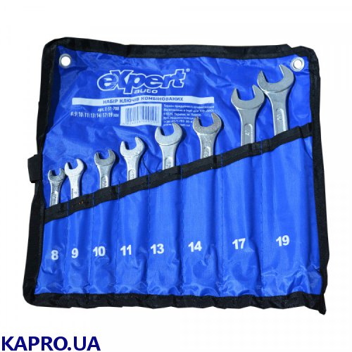 Набор ключей рожково-накидных в капроновой сумке (8-19мм) eXpert E-51-708