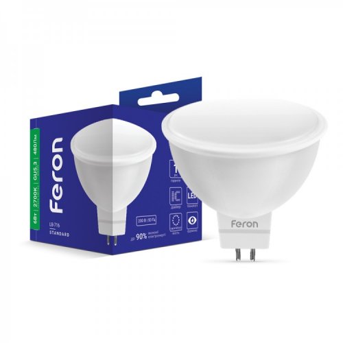 Лампа LED GU5,3 220V MR16 6,0W/2700 Feron LB-716