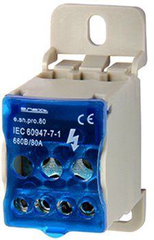 Блок розподільчий e.sn.pro. 80 на DIN-рейку, 80А E.Next p0680001