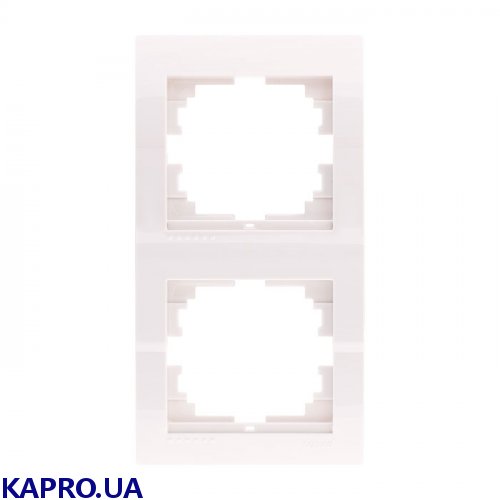 Рамка двойная вертикальная Lezard Deriy, белая (702-0200-152)