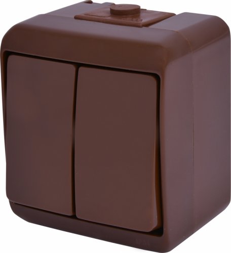Вимикач 2-клавішний ETI Hermetics VHE-2-KR IP54, коричневий (4668041)