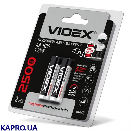Аккумулятор Videx HR6/AA 2500mAh double blister/2шт