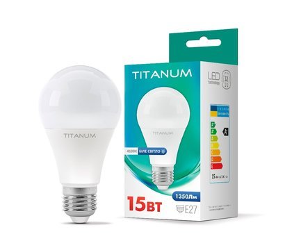 Лампа светодиодная TITANUM A65 15W E27 4100K