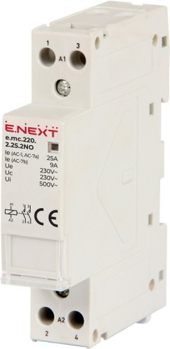 Контактор e.mc.220.2.25.2NO 25А 220В 2НО E.Next p005001