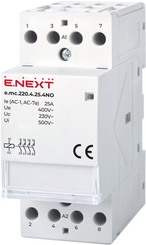 Контактор e.mc.220.4.25.4NO 25А 220В 4НB E.Next p005005