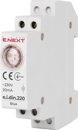 Индикатор LED e.i.din.220.blue, синий, E.Next p059003