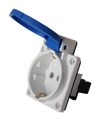Розетка панельная e.socket.029.8.16,2Р+Z, 250В, 16А, IP44 Shuko E.Next p012023