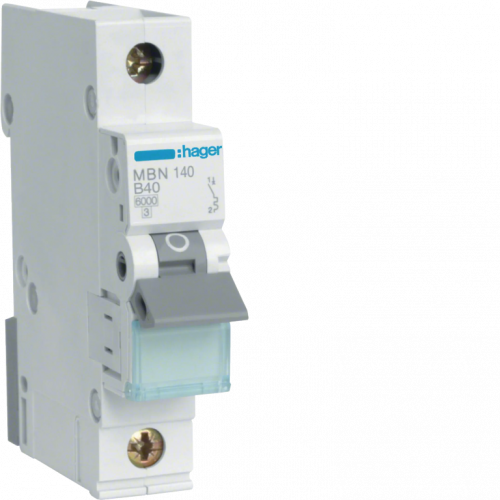 Выключатель автоматический 1-п Hager 6kA MBN140 B 40A