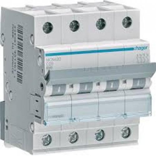 Выключатель автоматический 4-п Hager 6kA MCN420 C 20A