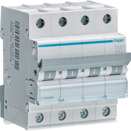 Выключатель автоматический 4-п Hager 6kA MCN440 C 40A