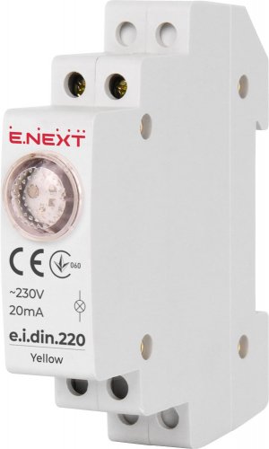 Индикатор LED e.i.din.220.yellow, желтый E.Next p059004