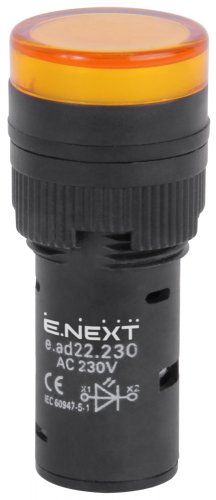 Світлосигнальна арматура e.ad22.230.yellow Ø22мм 230В АС жовта E.Next s009024