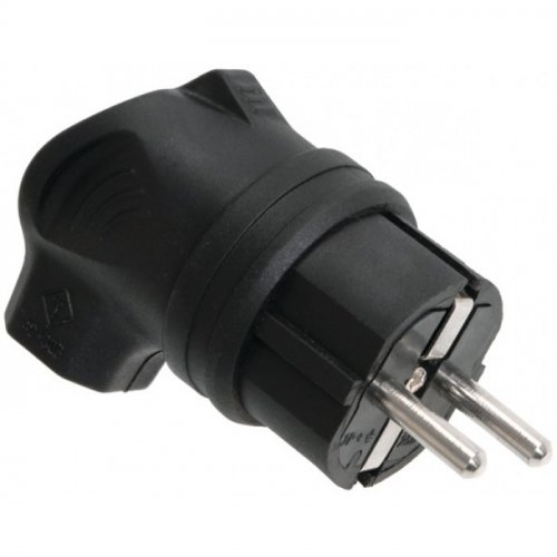 Вилка угловая З/К каучук ОМЕГА ВБу3-1-Ом IP44 UEK PKR01-U-016-2-UA черная  Вилка угловая З/К каучук ОМЕГА ВБу3-1-Ом IP44 UEK PKR01-U-016-2-UA черная