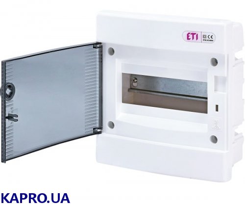 Корпус встроенный пластиковый ECM 8PT IP40, прозрачная дверца, ETI 001101010