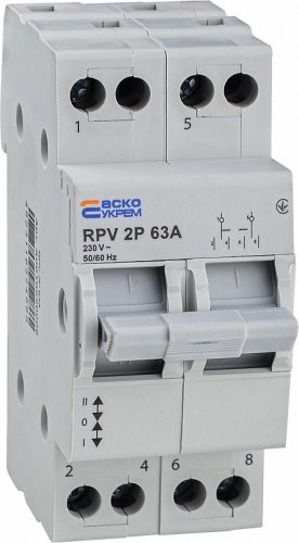 Переключатель трехпозиционный "I-0-II" RPV 2P 63A АСКО-УКРЕМ A0010220006