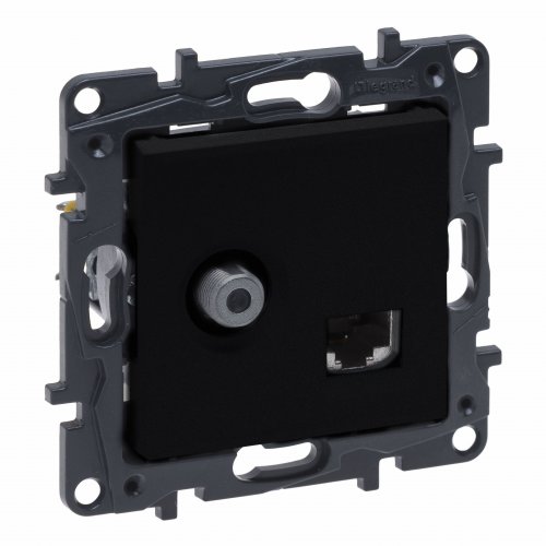 Розетка TV + RJ45 Legrand Niloe Step 863577 чорний