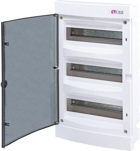 Корпус вбудований пластиковий ECM 36PT IP40, прозорі дверцята, ETI 001101013