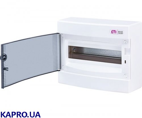 Корпус накладной пластиковый ECT 18PT IP40, прозрачная дверца, ETI 001101002