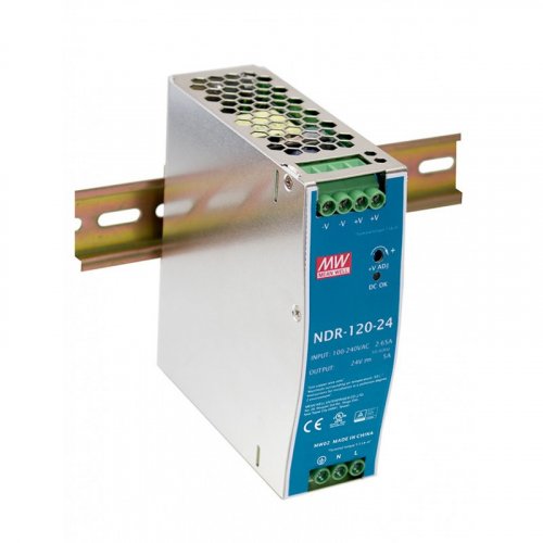 Блок питания на DIN-рейку MEAN WELL NDR-120-24 120ВТ, 24В, 5А