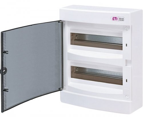 Корпус накладной пластиковый ECT 24PT IP40, прозрачная дверца, ETI 001101003