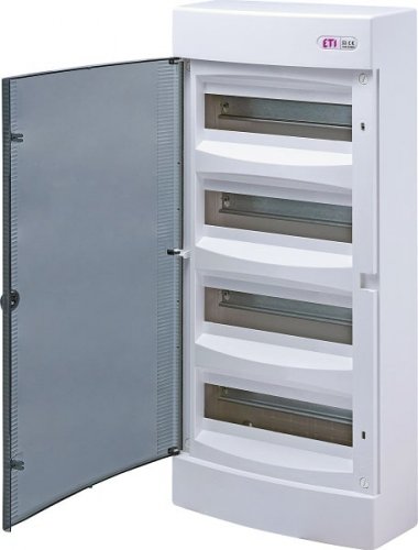 Корпус накладной пластиковый ECT 48PT IP40, прозрачная дверца, ETI 001101020