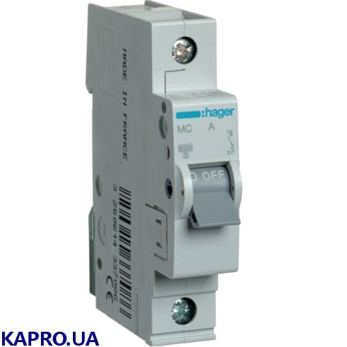 Выключатель автоматический 1-п Hager 6kA MC110A C 10A