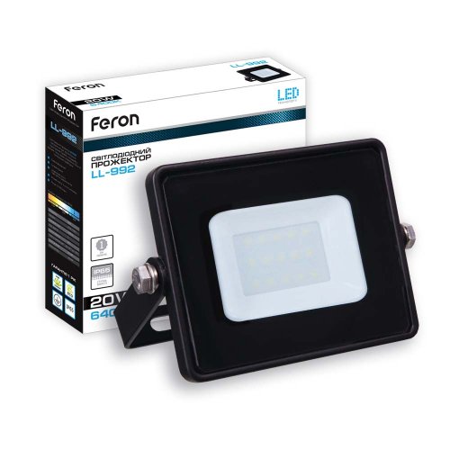 Светодиодный прожектор Feron LL-992 20Вт 6400K IP65 черный