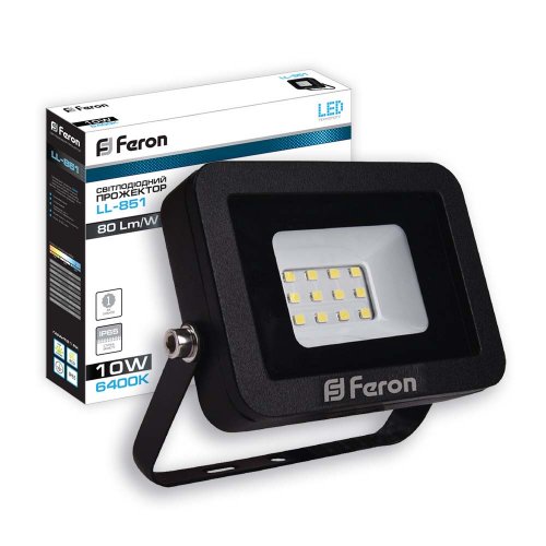 Світлодіодний прожектор Feron LL-851 10Вт 6400K IP65 чорний