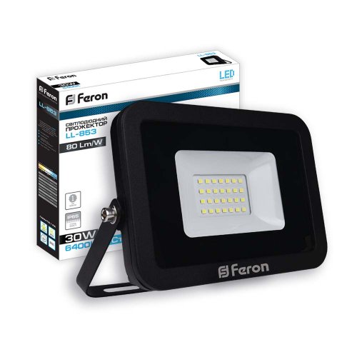 Світлодіодний прожектор Feron LL-853 30Вт 6400K IP65 чорний