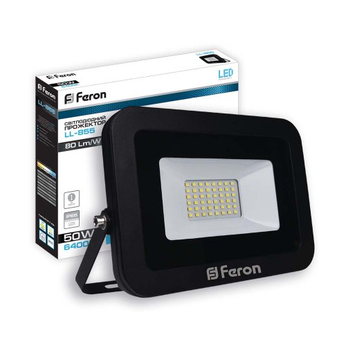 Светодиодный прожектор Feron LL-855 50Вт 6400K IP65 черный
