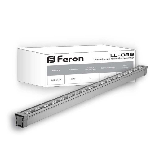 Архитектурный линейный прожектор Feron LL-889 18Вт 2700K IP65 металлик