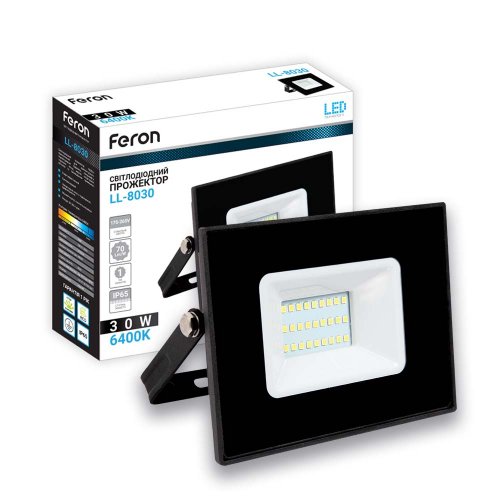 Светодиодный прожектор Feron LL-8030 20Вт 6400K IP65 черный