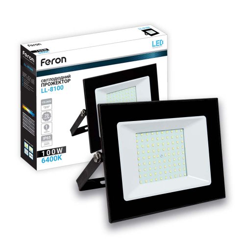 Світлодіодний прожектор Feron LL-8100 100Вт 6400K IP65 чорний