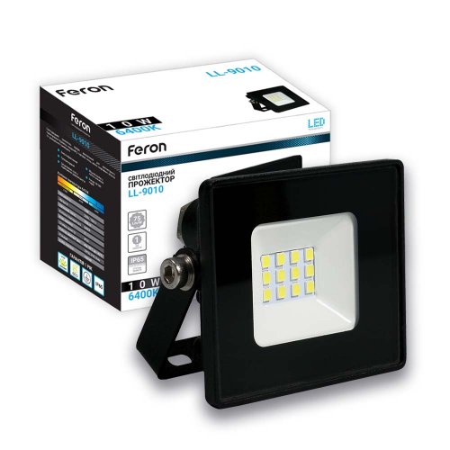 Світлодіодний прожектор Feron LL-9010 10Вт 6400K IP65 чорний