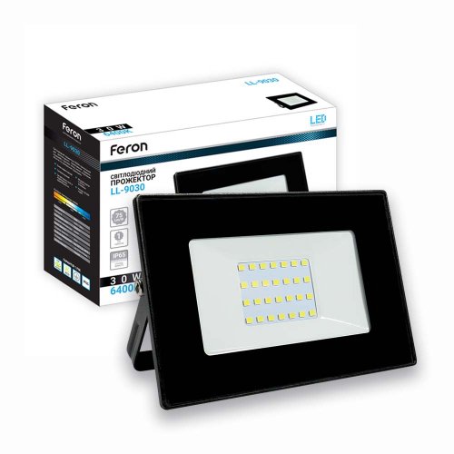 Светодиодный прожектор Feron LL-9030 30Вт 6400K IP65 черный